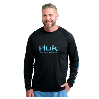 HUK'S PURSUIT PERFORMANCE CREW - BLACK - FRONT VIEW