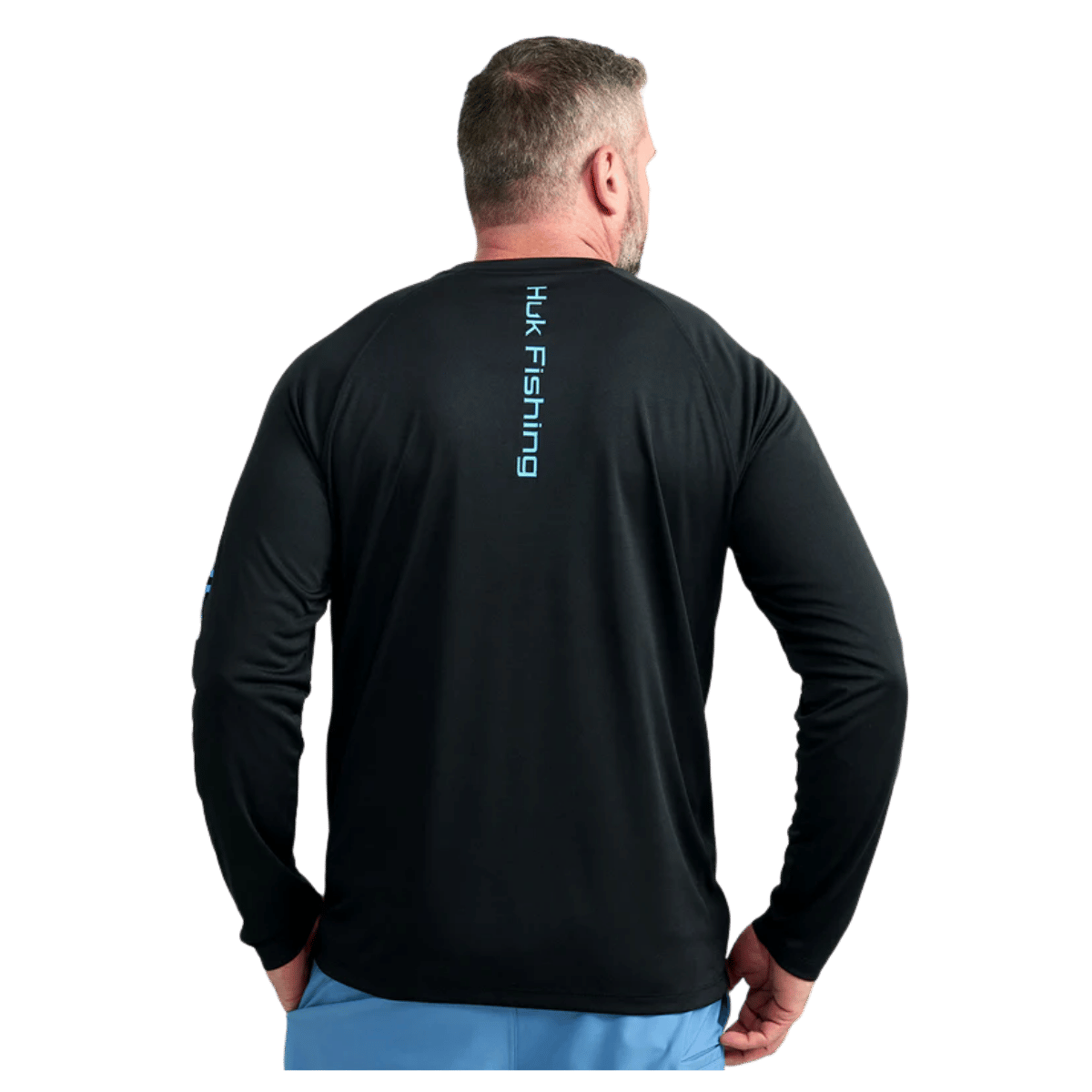 HUK'S PURSUIT PERFORMANCE CREW - BLACK - BACK VIEW