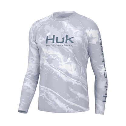 HUK MEN'S PURSUIT MOSSY OAK PRINTED HOODY - BONEFISH - FRONT VIEW