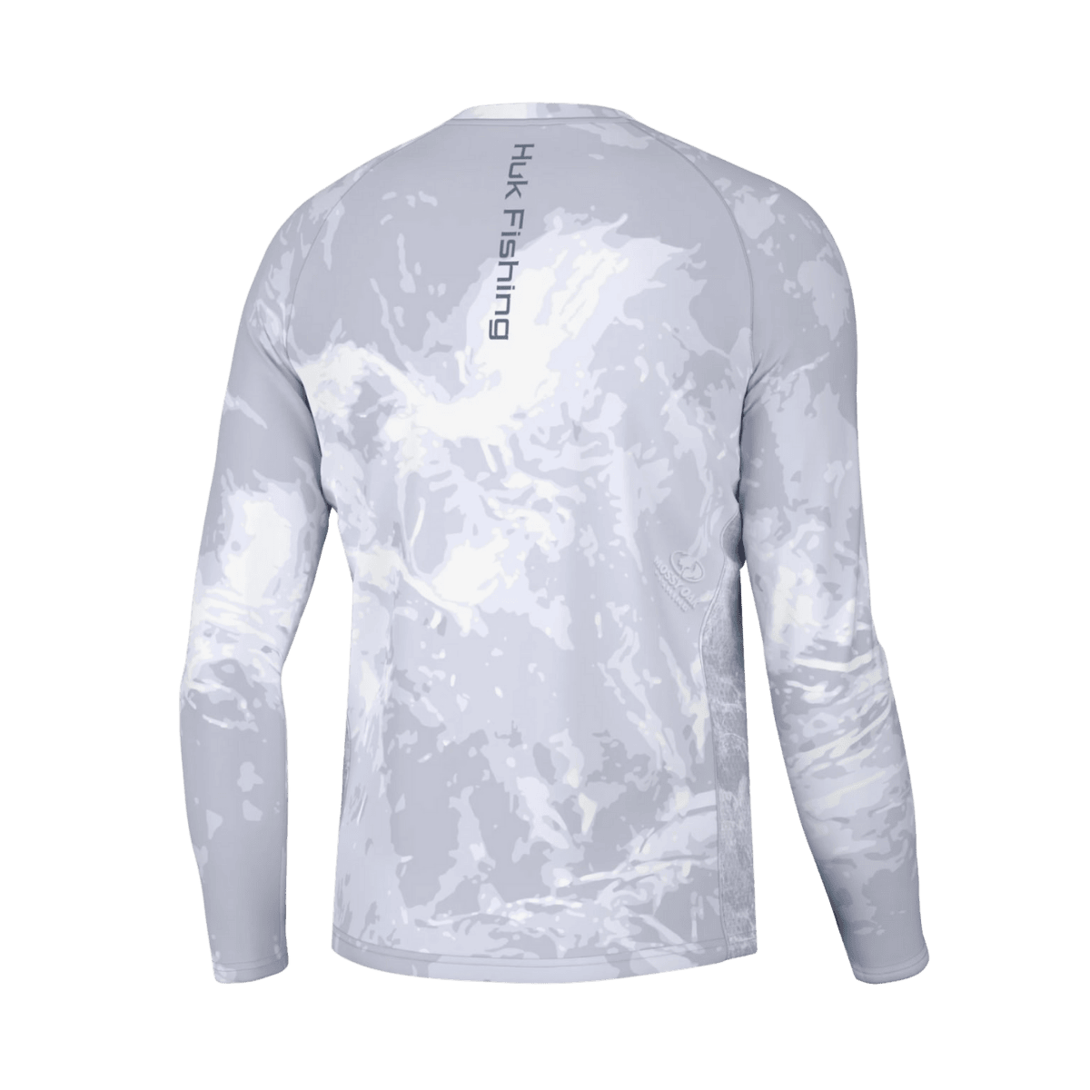 HUK MEN'S PURSUIT MOSSY OAK PRINTED HOODY - BONEFISH - BACK VIEW