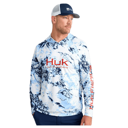 HUK MEN'S MOSSY OAK PURSUIT HOODIE - WINDSURFER - FRONT VIEW