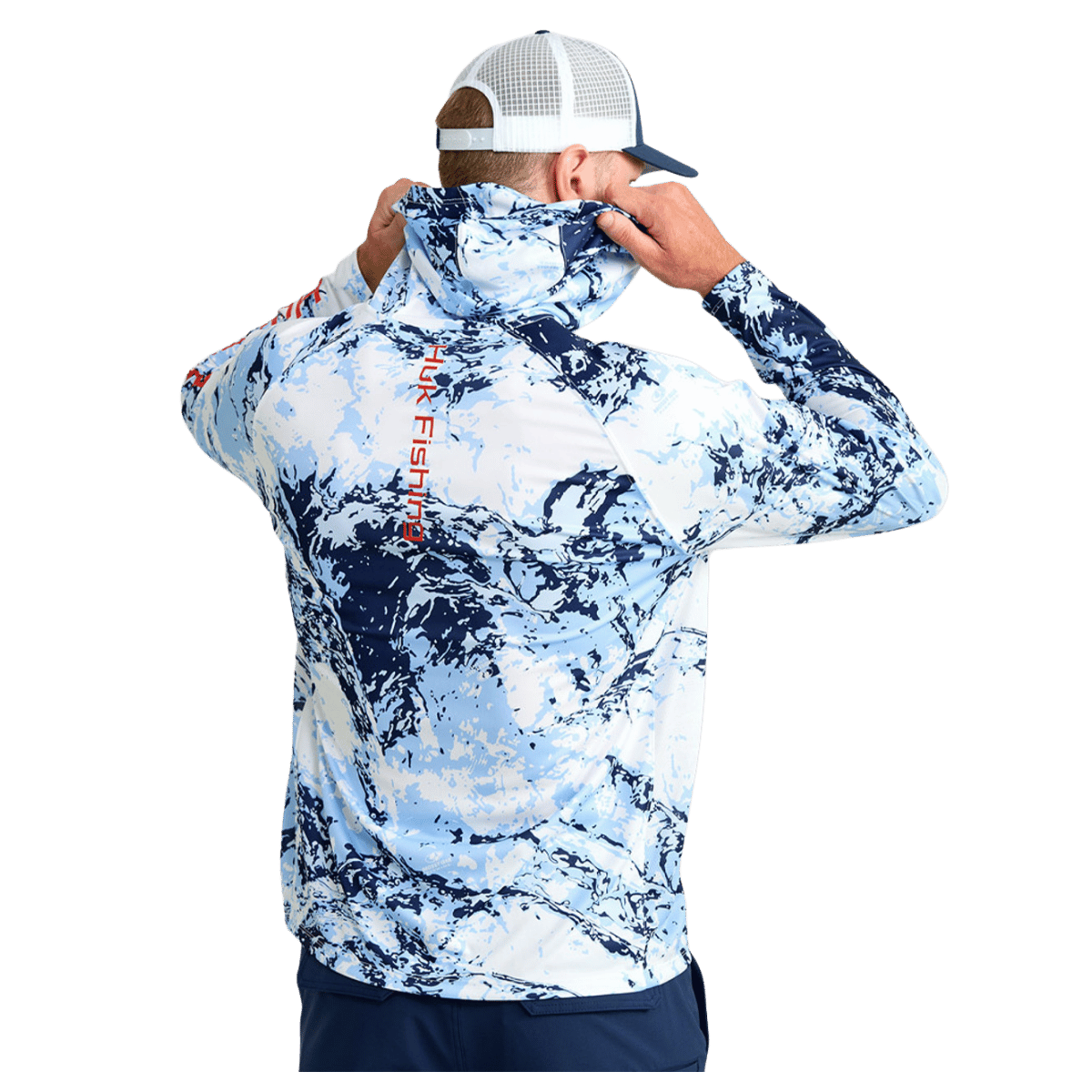 HUK MEN'S MOSSY OAK PURSUIT HOODIE - WINDSURFER - BACK VIEW