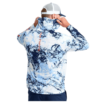 HUK MEN'S MOSSY OAK PURSUIT HOODIE - WINDSURFER - BACK VIEW