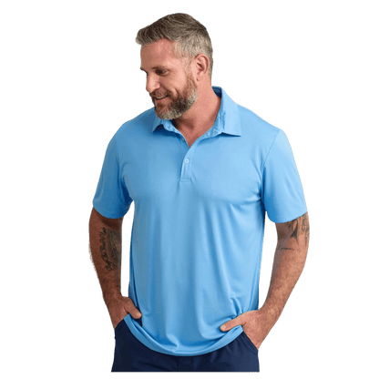 HUK MEN'S PURSUIT NOVELTY POLO - MAROLINA BLUE - FRONT VIEW