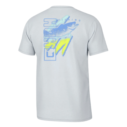 HUK MEN'S RAD BASS TEE - WHITE - BACK VIEW