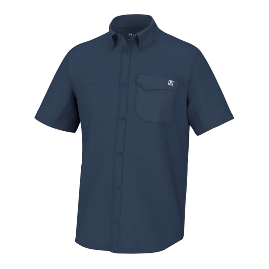 HUK MEN'S TIDE POINT SHORT SLEEVE SHIRT - SARGASSO SEA