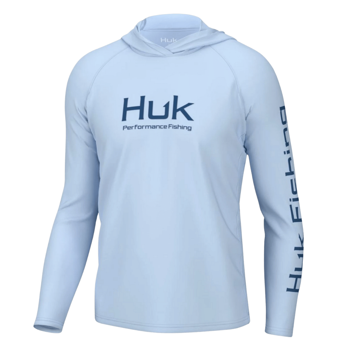 HUK MEN'S VENTED PURSUIT HOODIE - ICE WATER - FRONT VIEW