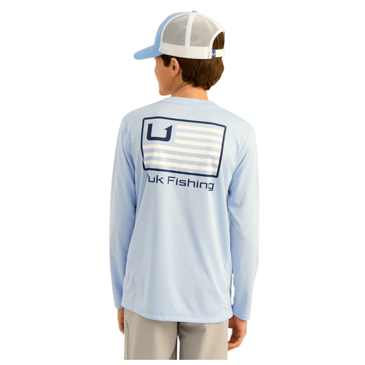 HUK KIDS' BARS PURSUIT PERFORMANCE CREW - WINDSURFER - BACK VIEW