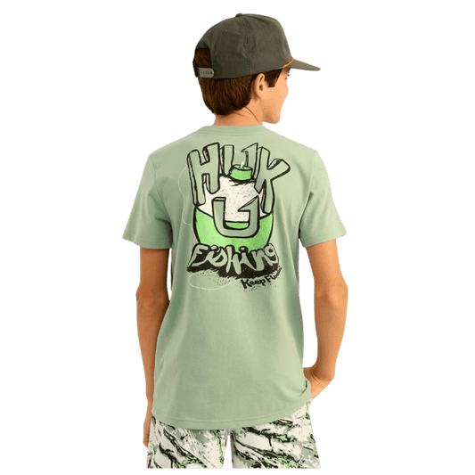 HUK KIDS' RAD SERIES TEE - FOG GREEN - FRONT VIEW