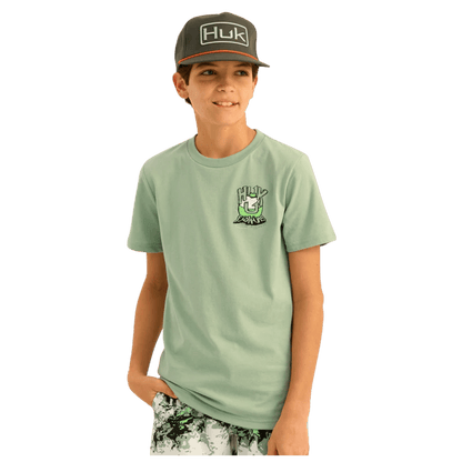 HUK KIDS' RAD SERIES TEE - FOG GREEN - BACK VIEW