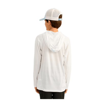 HUK KID'S ICON HOODIE - WHITE - BACK VIEW