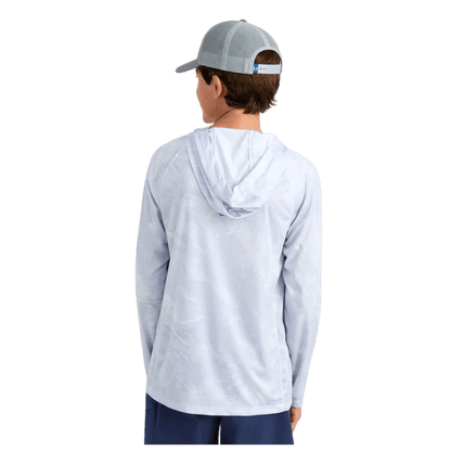 HUK KID'S MOSSY OAK PURSUIT PERFORMANCE HOODIE - STORMWATER BONEFISH -  BACK VIEW