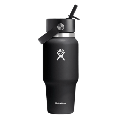 HYDRO FLASK WIDE FLEX STRAW TRAVEL BOTTLE 24 OZ BLACK