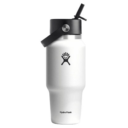 HYDRO FLASK WIDE FLEX STRAW TRAVEL BOTTLE 24 OZ WHITE