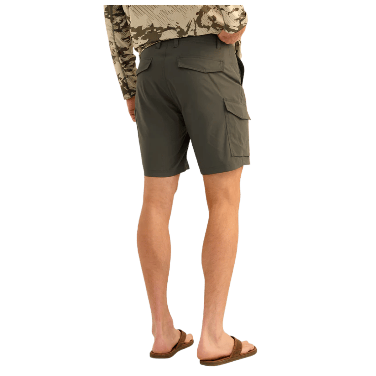 HUK MEN'S 9-INCH ICON SHORT - VOLCANIC ASH - BACK VIEW