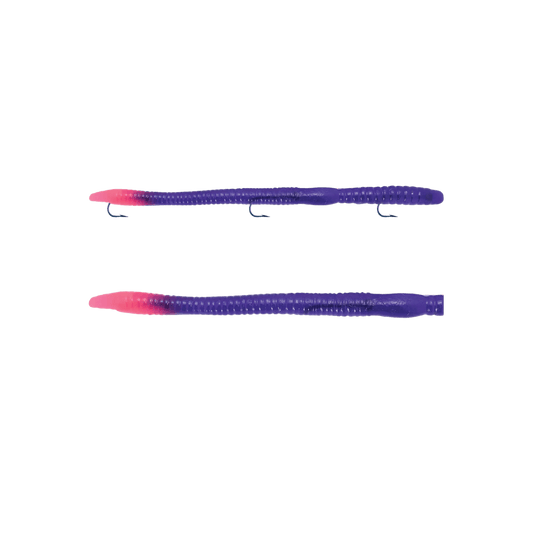 IKE-CON REGULAR WORM 6-1/4IN - GRAPE/FIRETAIL