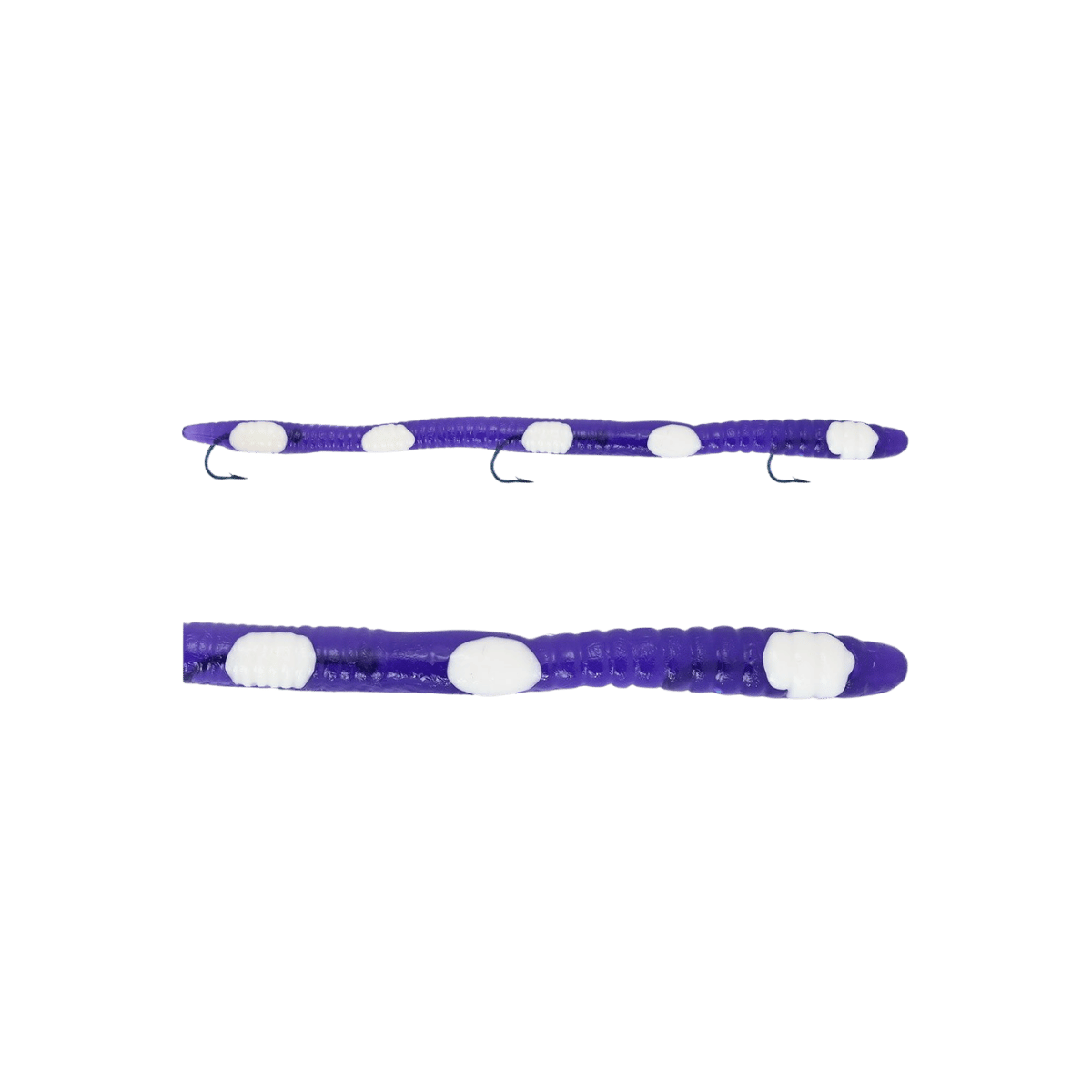 IKE-CON REGULAR WORM 6-1/4IN GRAPE/WHITESPOTS