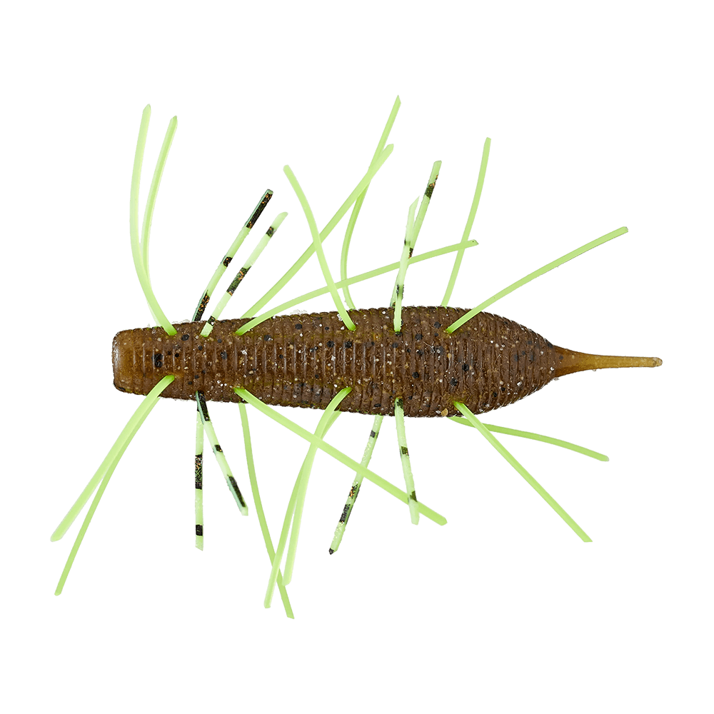 IMO KEMUSHI STICK WORM 95 -  4PK - 3.8 IN green pumpkin bite chartreuse 
