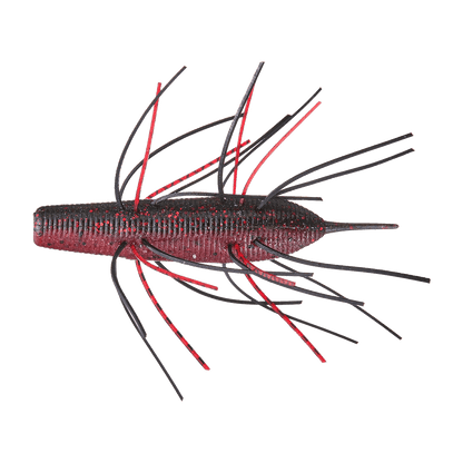 IMO KEMUSHI STICK WORM 95 -  4PK - 3.8 IN scarlet craw black red