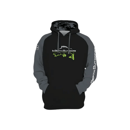IN DEPTH OUTDOORS HOODIE BLACK CHARCOAL GRAY