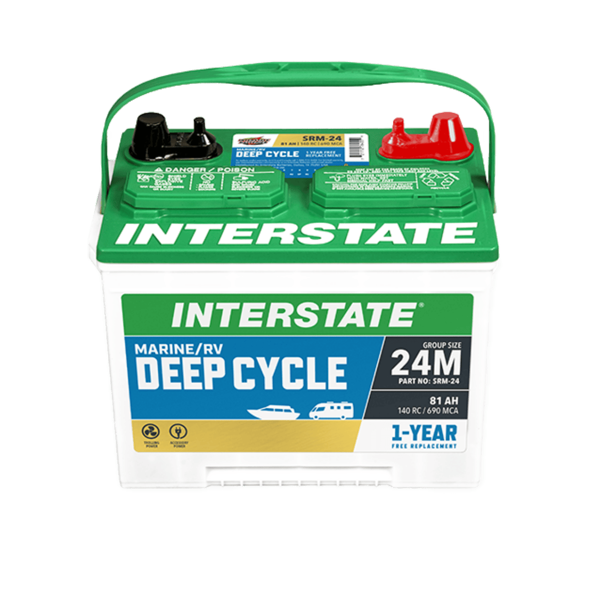 INTERSTATE BATTERY MARINE/RV 12V BATTERY - FRONT VIEW
