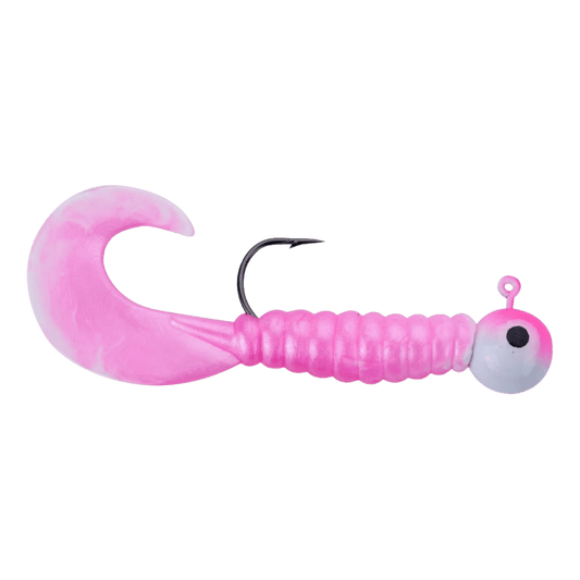 JOHNSON SWIMMING GRUBS FISHING LURE 1/4 OZ PINK WHITE