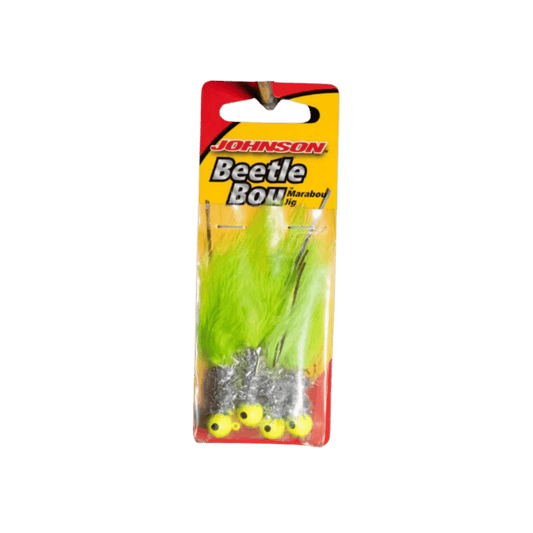 JOHNSON BEETLE  BOU 4PK  - 1/8OZ CHART CHROME TINSEL CHART