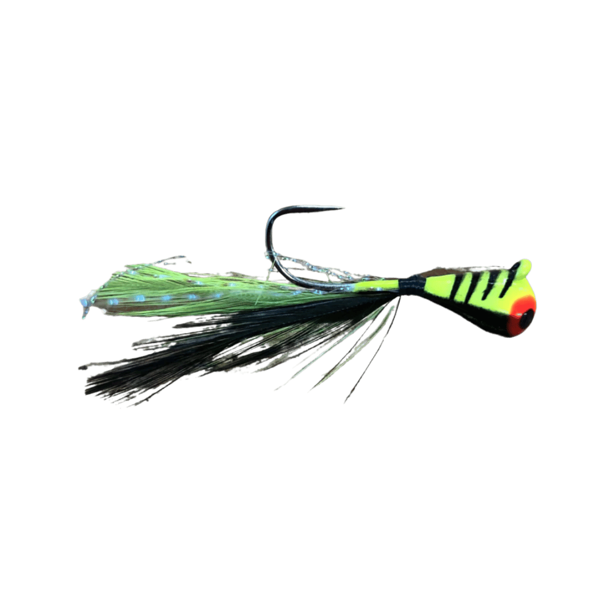 JB LURES DUBL'D TUNGSTEN FEATHER JIG - #8 - CHART/BLACK