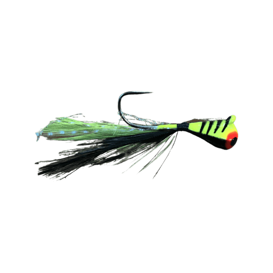 JB LURES DUBL'D TUNGSTEN FEATHER JIG - #8 - CHART/BLACK