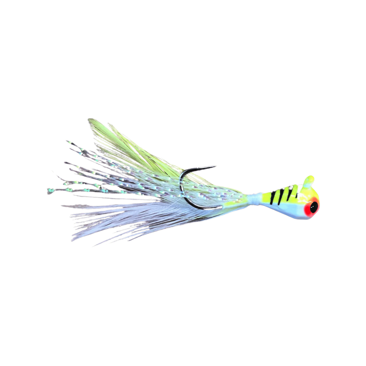 JB LURES DUBL'D TUNGSTEN FEATHER JIG - #8 - CHART/GLOW
