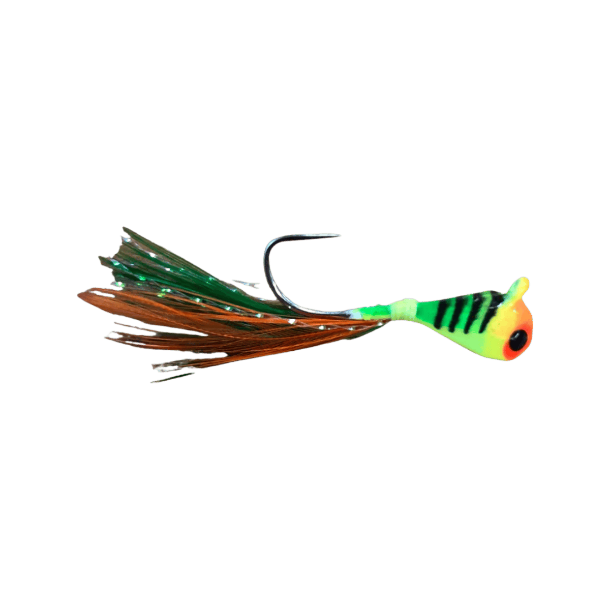JB LURES DUBL'D TUNGSTEN FEATHER JIG - FIRETIGER/GLOW