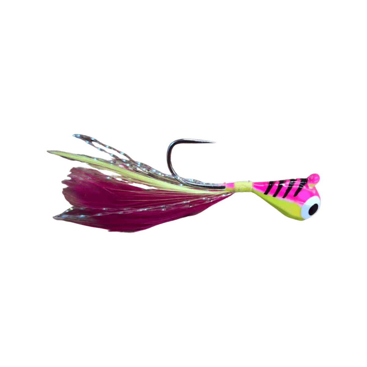 JB LURES DUBL'D TUNGSTEN FEATHER JIG - #8 - PINK/CHART