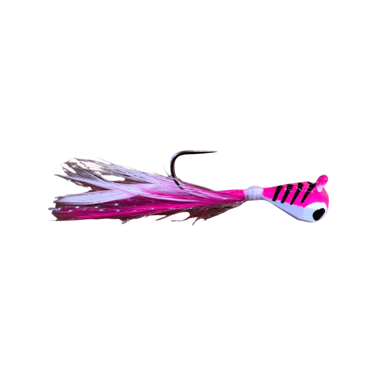 JB LURES DUBL'D TUNGSTEN FEATHER JIG - #8- PINK/GLOW