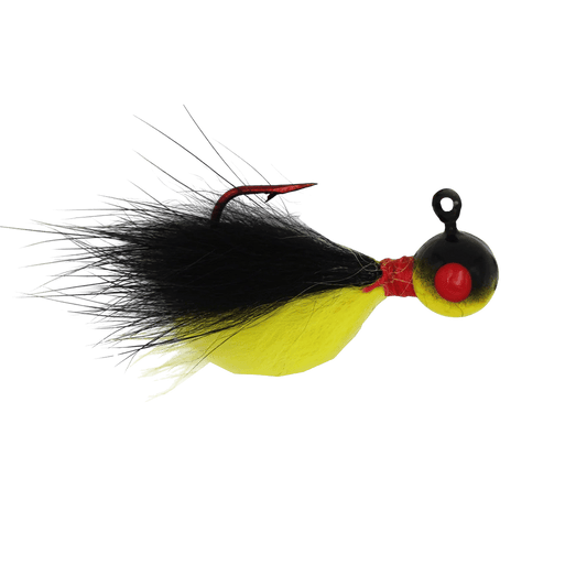 JB LURES RABBIT HAIR JIGS - 2PK -YELLOW BLACK