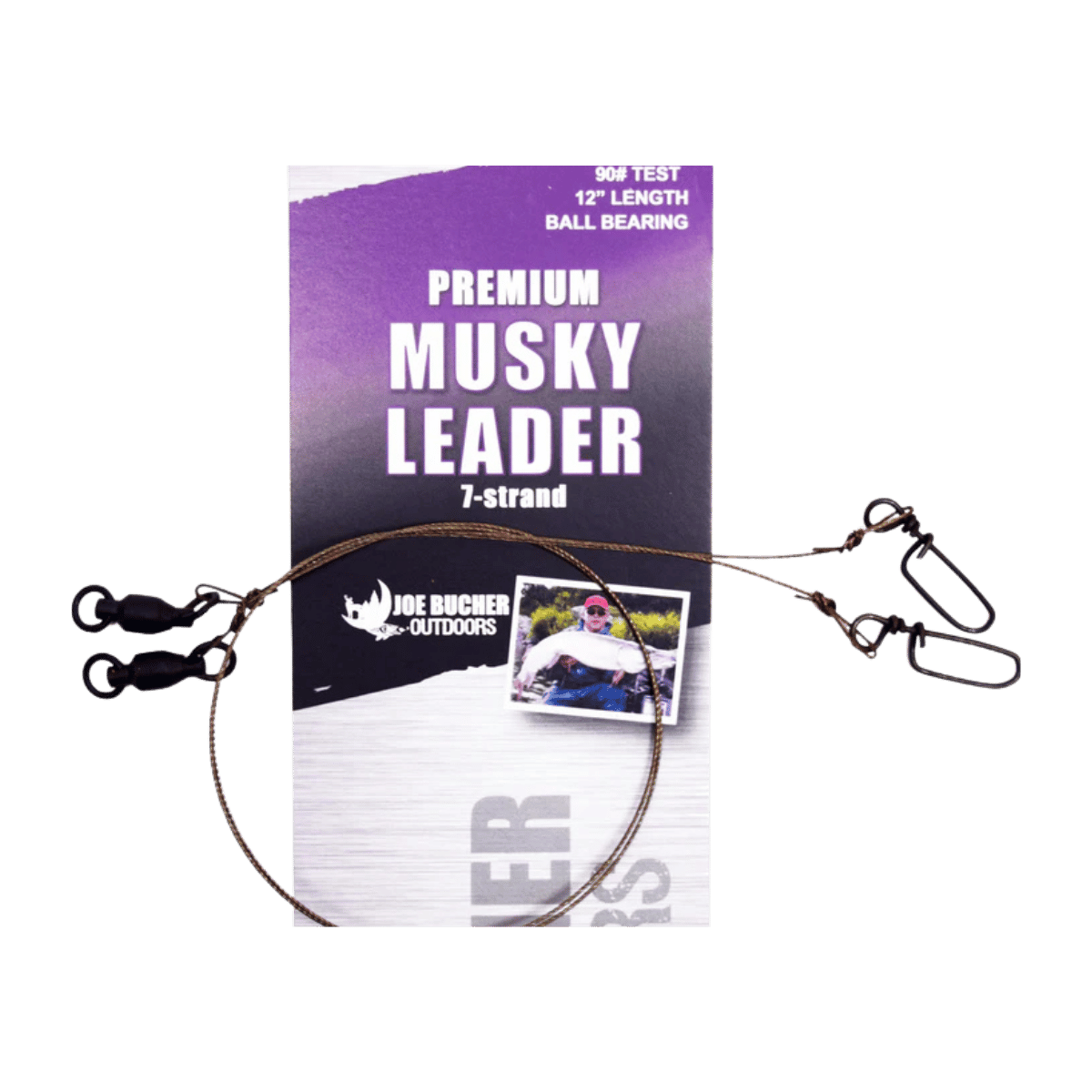 JOE BUCHER MUSKY LEADER 7 STRAND - 9" - 90 LB POUND TEST