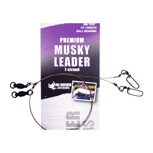 JOE BUCHER MUSKY LEADER 7 STRAND - 9" - 90 LB POUND TEST