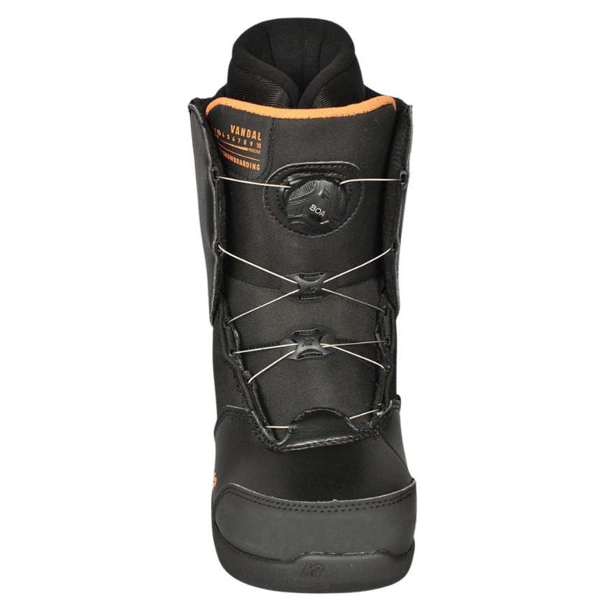 K2 VANDAL JUNIOR SNOWBOARD BOOTS 2022 - BLACK - FRONT VIEW
