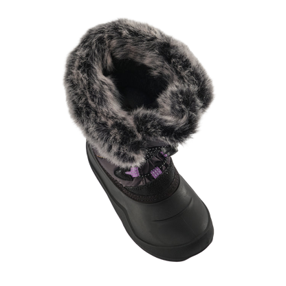 KAMIK CHILDREN'S SNOWANGEL -40°F WATER PROOF BOOT- CHARCOAL/PURPLE TOP