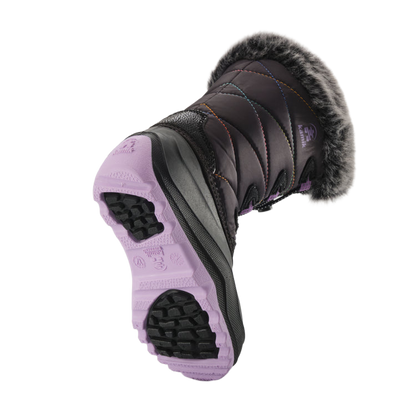 KAMIK CHILDREN'S SNOWANGEL -40°F WATER PROOF BOOT- CHARCOAL/PURPLE BOTTOM