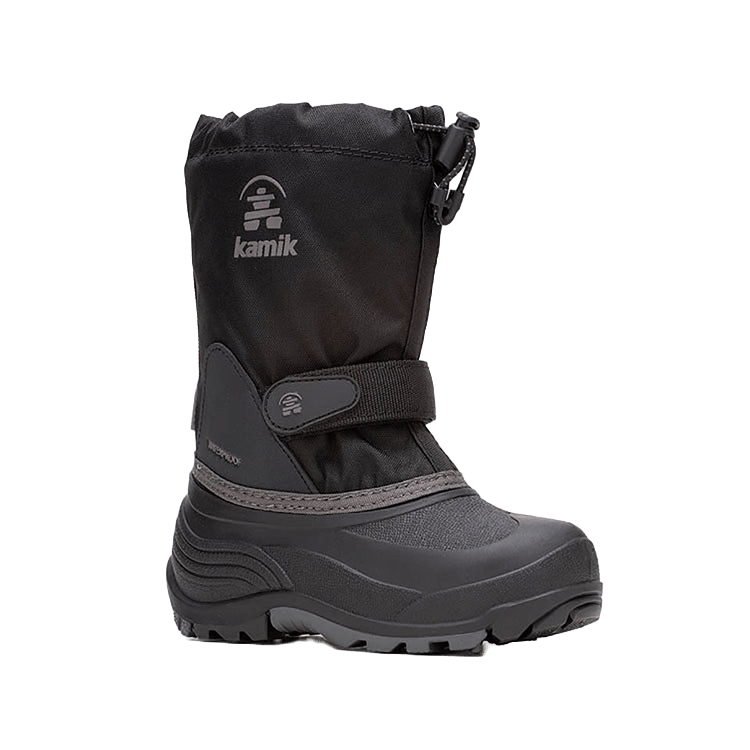 KAMIK YOUTH WATERBUG 5 -40°F WATER PROOF BOOT- BLACK CHARCOAL SIDE