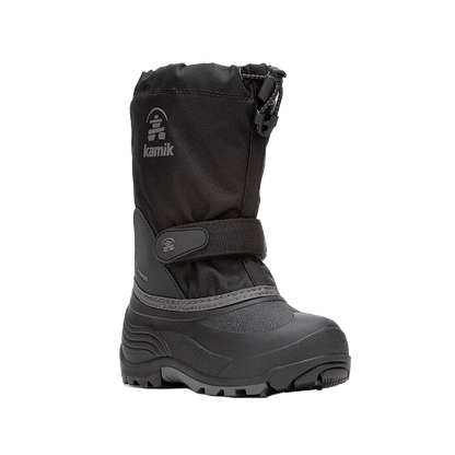 KAMIK YOUTH WATERBUG 5 -40°F WATER PROOF BOOT- BLACK CHARCOAL FRONT