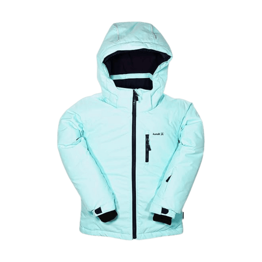 KAMIK AURA SOLID -25°F GIRL KIDS INSULATED JACKET - WATER/NAVY - FRONT VIEW