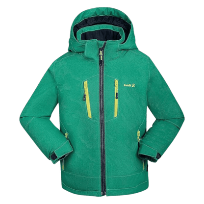 KAMIK HUX SOLID KIDS INSULATED JACKET - MIDNIGHT/GREEN_FRONT