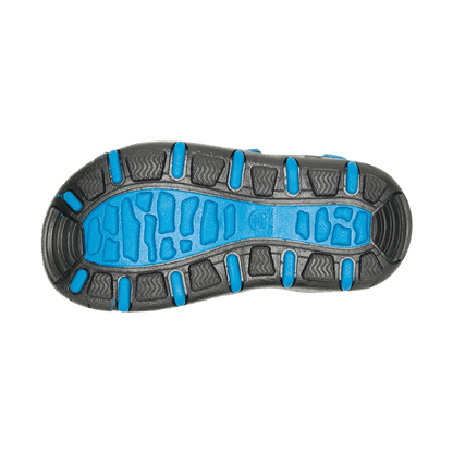 KAMIK KIDS WANDER WATERPROOF SANDAL - CHARCOAL/BLUE - BOTTOM VIEW