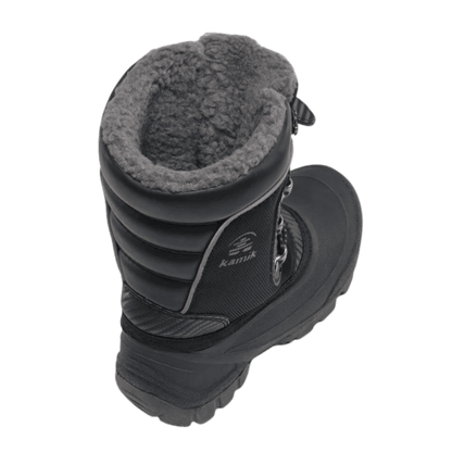 KAMIK LUKE 3 -40°F KIDS INSULATED BOOTS - BLACK - TOP BACK VIEW
