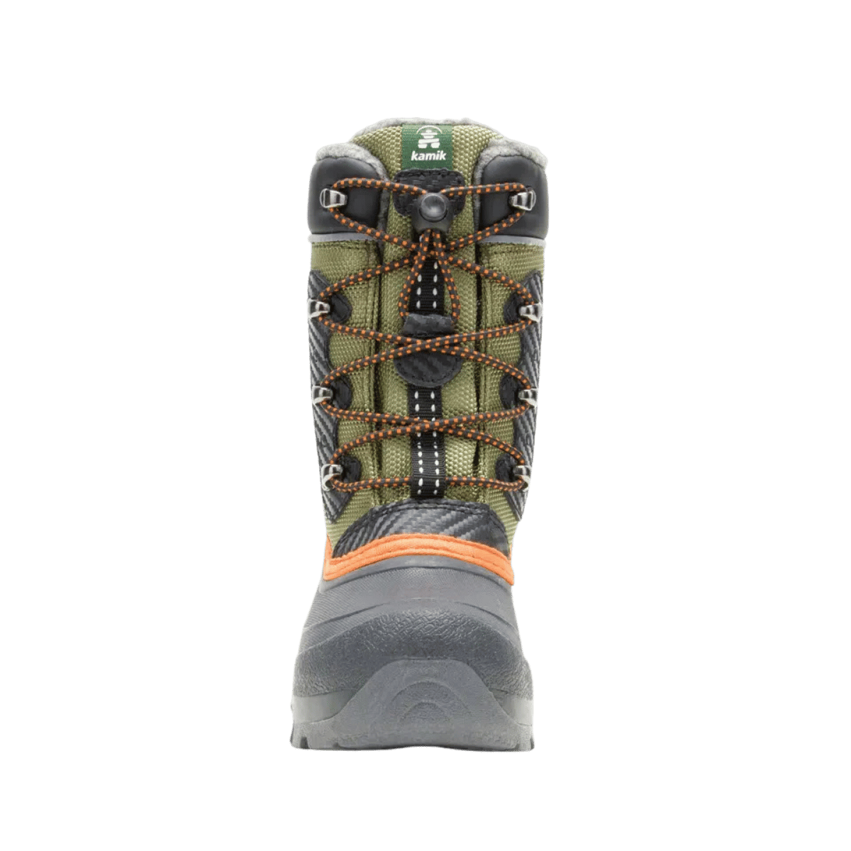KAMIK LUKE 3 -40°F KIDS INSULATED BOOTS - OLIVE - FRONT 