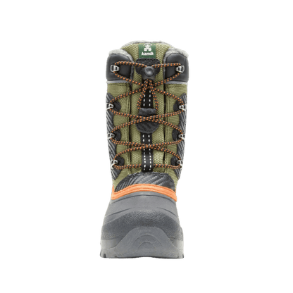 KAMIK LUKE 3 -40°F KIDS INSULATED BOOTS - OLIVE - FRONT 
