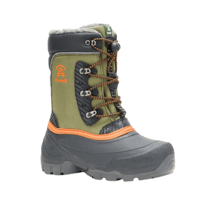 KAMIK LUKE 3 -40°F KIDS INSULATED BOOTS - OLIVE - LEFT SIDE ANGLE