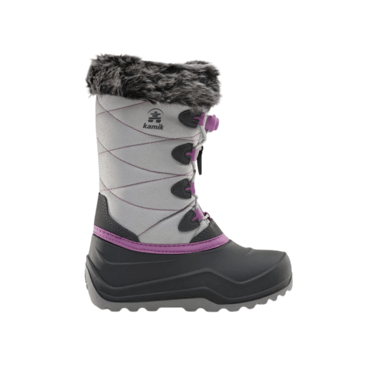 KAMIK_SNOWANGEL_-40_C_CANADIAN_CRAFTED_KIDS_INSULATED_BOOTS_GREY - LEFT SIDE