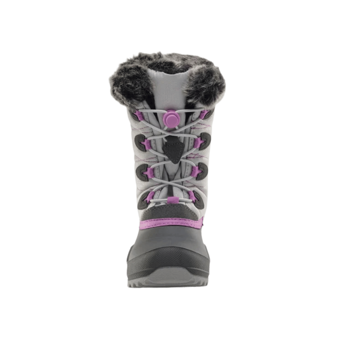 KAMIK_SNOWANGEL_-40_C_CANADIAN_CRAFTED_KIDS_INSULATED_BOOTS_GREY-FRONT VIEW